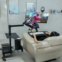 침대 모니터암 이동식 컴퓨터 책상 모니터 받침대, 볼드클래식ㅂ세대듀얼호스트싱글노트북