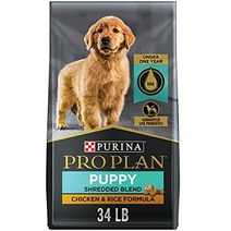 퓨리나 프로플랜 고단백 강아지 퓨레디드 블렌드 치킨앰프 쌀 공식 - 34파운드 가방, 건식 사료, 치킨라이스 블렌드