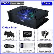 레트로게임 슈퍼 콘솔 X 맥스 플러스 듀얼 시스템 와이파이 8K HD TV 비디오 게임 플레이어 S905X3 CPU 650, 01 EU, 06 256GB wireless black