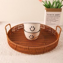어린이 스마일 도자기 그릇 다용도 접시 세트, 밥그릇 1+1