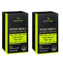 뉴트리코어 NCS 뉴트리코어 비타민B 컴플렉스비타민B1 B2 B6 B12 나이아신 판토텐산 엽산 셀레늄 아연 크롬 에너지 생성 대사 세포 혈액 생성 면역력 영양제 식 약 처 인증, 1 개, 2개