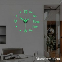 디자인 벽걸이 시계 벽 부착 인테리어 카페 사무실 크리에이티브 틀 3D 빛나는 벽시계 조용한 DIY 디지털 스티커 집 거실 장식용, [05] Luminous models
