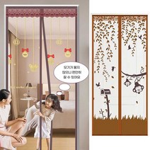 출입문 롤방충문 촘촘한 모기장 도어 찍찍이 방충망, 쿠팡가지마켓 원숭이120x210