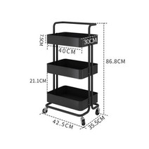 화장실틈새 이동식 침대틈새수납 틈새 실틈새 층 롤링 유틸리티 카트 보관 선반 욕실 용 메쉬 바구니 손잡이와 바퀴가 있는 다기능 트롤리, Black