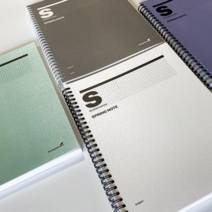 고급펄지커버 모눈 대학강의 수학필기 공책 B5 100g두꺼운용지 80매 스프링 노트, 화이트