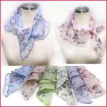 RBU383699린넨 스카프 꽃 쁘띠 미니스카프 마 삼각플라워 여름 여성