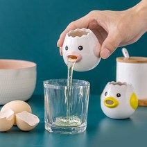 귀여운 예쁜 스텐 홈베이킹 흰자 도자기 노른자 분리기 에그 노른자흰자 계란 아이디어상품, 노랑병아리