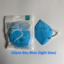 10-200pcs FFP2 마스크 승인 CE 5 레이어 얼굴 KN95 필터 호흡기 핑크 재사용 성인 보호 마스카라, 12 10Pcs Light Blue