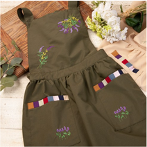 하마공방 코코면 리본 꽃자수 전통 한복 원피스 앞치마, 보라색, 3개