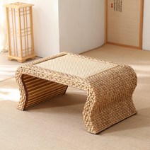 홈인테리어 등나무 라탄 티테이블 찻장 다다미 거실 좌식 테이블 바닥, 스몰사이즈 60*45*30cm, 복장을 갖추다