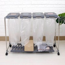 대일리리빙 재활용 분리수거함 4단 + 스티커 비닐봉투 4매 증정, 50매 추가