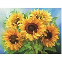 헬로우하비 캔버스 보석십자수 40x50, A14. 다섯 해바라기