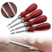 엣지커터 너도밤나무손잡이 가죽 가장자리 베벨 공예 커터 스카이빙 도구 0.8mm GD08039