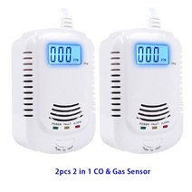 일산화탄소경보기 화재 경보기 감지기 가스 누설 연기 자동식 소방 불꽃 캠핑 민감한 lpg ch4 메탄 가연성 센서 무선 co 일산화탄소 중독 경고 경보 보호, 2pcs 공동 가스 경보