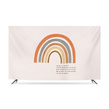 명화 티비 TV 덮개 가리개 인치 종류별 무지개 럭셔리 거실 모니터 먼지 커버 42 55 65 75 액자 풍경 HA11, 50인치 무지개