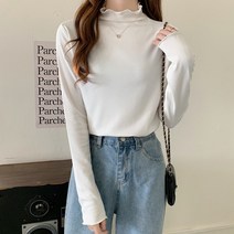 타니즈 라블 프릴 러플 물결 폴라 티셔츠