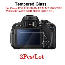 배터리 카메라용 밧데리 캐논 EOS R R5 R6 Ra RP M M2 100D 1Dx 유리 스크린 보호 필름 용 2Pcs 강화, 11 EOS 77D 9000D