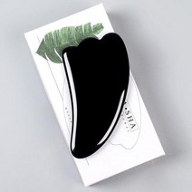 괄사마사지기 마사지스틱 마사지괄사 블랙 흑요석 얼굴 관리 도구 톱니 롤러 괄사 세트 천연 석재 크리스탈 마사지 건강 피부 해독, guasha tool and box 2