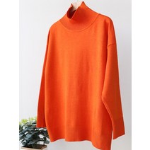 데일리룩 로즈 레드 가을 겨울 여성용 스웨터 풀오버 2023 기본 녹색 터틀넥 오버사이즈 점퍼 빈티지 니트