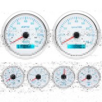 자동차 속도계 HD 6 게이지 세트 85MM GPS 센서 52MM 수온 오일 압력 연료 레, 80 KMH