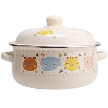 레트로 미니 법랑 냄비 양수 빈티지 에나멜 이유식 라면 죽 전골 귀여운 캐릭터, 큐트 20cm/2L, .