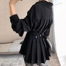 스타일아유 모던시크 주름블라우스 카라 셔츠 핀턱주름 가을 블라우스 4color