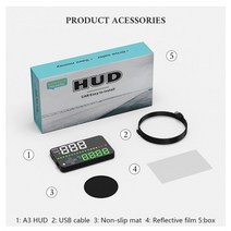 차량 속도계 hud 카플레이 모니터 geyiren a3 자동 헤드 업 디스플레이 gps 디스플레이 자동차 속도 전압 알람 모든 자동차 용 프로젝터 앞 유리