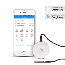 높은 정확도 IBS-TH1 블루투스 온도계 및 습도계 센서 데이터 로거 방수 프로브 양방향, 한개옵션0