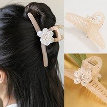 라인 집게핀(아이보리) 앞머리핀 비즈머리핀 헤어핀쇼핑몰