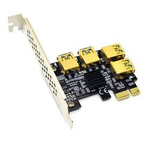 PCI-E 1 - 4 확장 카드 PCI-E 1X - PCI-E 16X 4 포트 USB3.0 BTC 마이닝용 그래픽 어댑터 확장 카드, PCIE 확장 카드