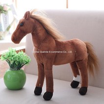 조랑말 인형 대형 당나귀 귀여운 말인형, 루사마 [흰색혼갈색], 사각량 50cm[수직고도 40cm]cm