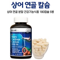 오키네 캐나다 상어연골분말 캡슐 상어 연골 칼슘, 5병, 180캡슐