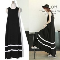 화사한 봄날 민소매 프릴 롱 원피스