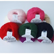 다이아몬드 모헤어 모헤어뜨개실 스웨터실, 7.빨강, 1개