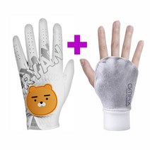 1+1 행사!! 카카오 프렌즈골프 라이언 양피장갑 1장+ 남자 여름용 손등덮개 1장 카카오 프렌즈 골프 라이언 천연양피 골프장갑 남성용 왼손. 골프티 사은품