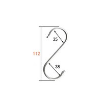 스테인레스 스틸 두꺼운 평면 S 모양의 후크 행거 홈 욕실 주방 냄비 팬 행거 옷 보관 랙 도구 주방 도구, 4