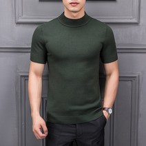 mrmt 2022 브랜드의 새로운 가을 남성용 스웨터 순수한 색상 세미 하이 칼라 뜨개질 남성용 반팔 스웨터 탑스