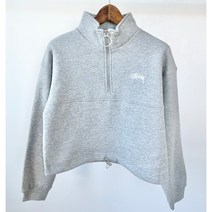 스투시 1/4 ZIP 플리스 맨투맨 ST126305 그레이 WOMENS