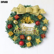 크리스마스 장식 화환 30CM 넝쿨 화환 PVC 모의 화환 문걸이 쇼윈도 배치, 볼 세부사항, 30Cm 네 화환