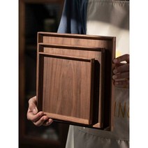 베이킹 트레이 원목 사각 쟁반 진열 베이커리 카페, 월넛 35x23x2.5cm