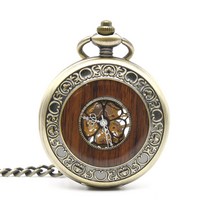 기계식 스켈레톤 빈티지 스타일 오토메틱시계 태엽 주머니 로마문자 목걸이 엔틱시계