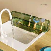 엔템 싱크대 설거지 물막이 물튀김방지 가림막, 그린