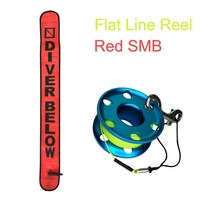 스킨스쿠버 잠수 레귤레이터 옥토퍼스 호흡기 110cm SMB 안전 소시지 다이빙 키트 30M 라인 스쿠버 핑거 릴, 02 Red SMB Green Line