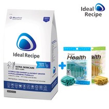아이디얼레시피 울트라스킨케어 강아지사료 3kg 가수분해 눈물 + 덴탈껌100g 증정