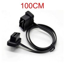 전기 테스터기 60CM /100CM 평면 얇은 국수 OBD 2 OBDII OBD2 16 핀 수-암 ELM327 진단 연장 케이블 커넥터, [02] 100CM