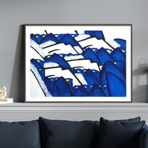 Horse & Iris (120 Editions) 김점선 말그림 판화 (액자추가 가능), (원목)우드화이트