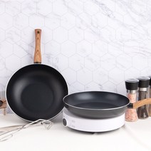 듀라이프 홈쇼핑 인덕션용 친환경 스테이크용 깊은 후라이팬 궁중팬 28cm 2종세트, 28프라이팬+28궁중팬