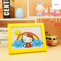 보석십자수 헬로키티 액자 키티 diy 큐빅 비즈 사각 애니 만들기, KT36
