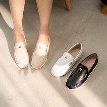구두모모 여성용 폭신 발편한 H장식 슬립온 (2.5cm)