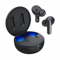 LG TONE Free True 무선 블루투스 FP9W - UV나노 충전 케이스가 있는 액티브 노이즈 캔슬링 이어버드 화이트, Black